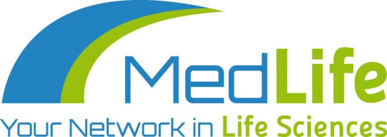 Logo von MedLife mit dem Zusatz Your Network in Life Scienes