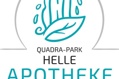 Quadra-Park Helle Apotheke Logo und Slogan Meine Quelle der Gesundheit